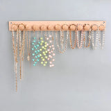 Wall Organizer Jewelry Rack with Round Ball Hooks for Necklace Bracelets