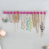 Wall Organizer Jewelry Rack with Round Ball Hooks for Necklace Bracelets