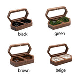 Walnut Wooden Jewelry Box Large Capacity Earring Ring Storage