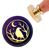 Vintage Crow Wax Seal Stamp 30mm Brass Head Wooden Handle for Invitations