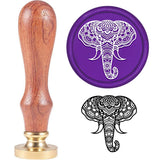 Elephant Head Wax Seal Stamp 30mm with Vintage Wax Stamp and Wood Handle