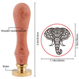 Elephant Head Wax Seal Stamp 30mm with Vintage Wax Stamp and Wood Handle