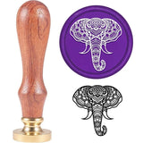 Elephant Head Wax Seal Stamp 30mm with Vintage Wax Stamp and Wood Handle