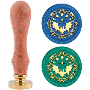 Moon Star Wax Seal Stamp Kit Removable Retro Brass Head Stamp for Envelopes