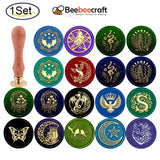 Moon Star Wax Seal Stamp Kit Removable Retro Brass Head Stamp for Envelopes