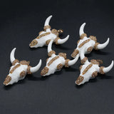 Bull Bone Pendant with Crystal Rhinestone for DIY Necklace Making