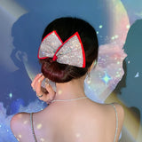Women Hair Disk Glitter Donut Updo Hair Clip Hair Tools