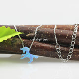 Women Purple Opal Unicorn Pendant Necklace Lady Jewelry Gift