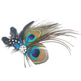 Peacock Feather Fascinator Clip Races Wedding Bridal Tiara Hairpin