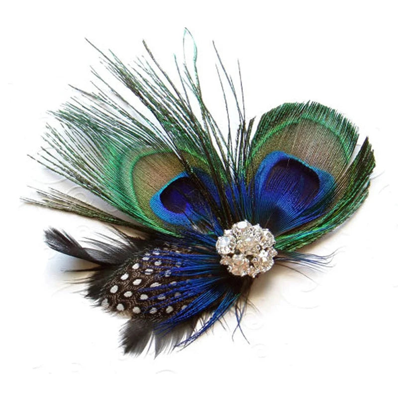 Peacock Feather Fascinator Clip Races Wedding Bridal Tiara Hairpin