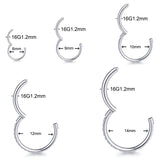 Titanium Nose Ring Hoop Septum Clicker Open Diaphr