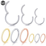 Titanium Nose Ring Hoop Septum Clicker Open Diaphr