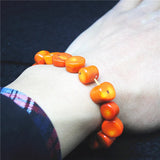 Orange Coral Bracelet with Elastic Wire for Beach Store