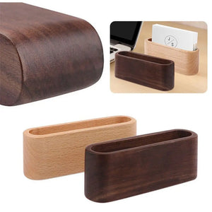 Wooden Business Card Holder Desk Organizer