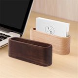 Wooden Business Card Holder Desk Organizer