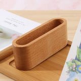 Wooden Business Card Holder Desk Organizer