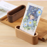 Wooden Business Card Holder Desk Organizer