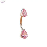 Zircon Navel Jewelry Belly Button Ring Body Piercing 316L Stainless Steel