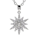 Zircon Stone Necklace Pendant for Women, Silver Jewelry Charm