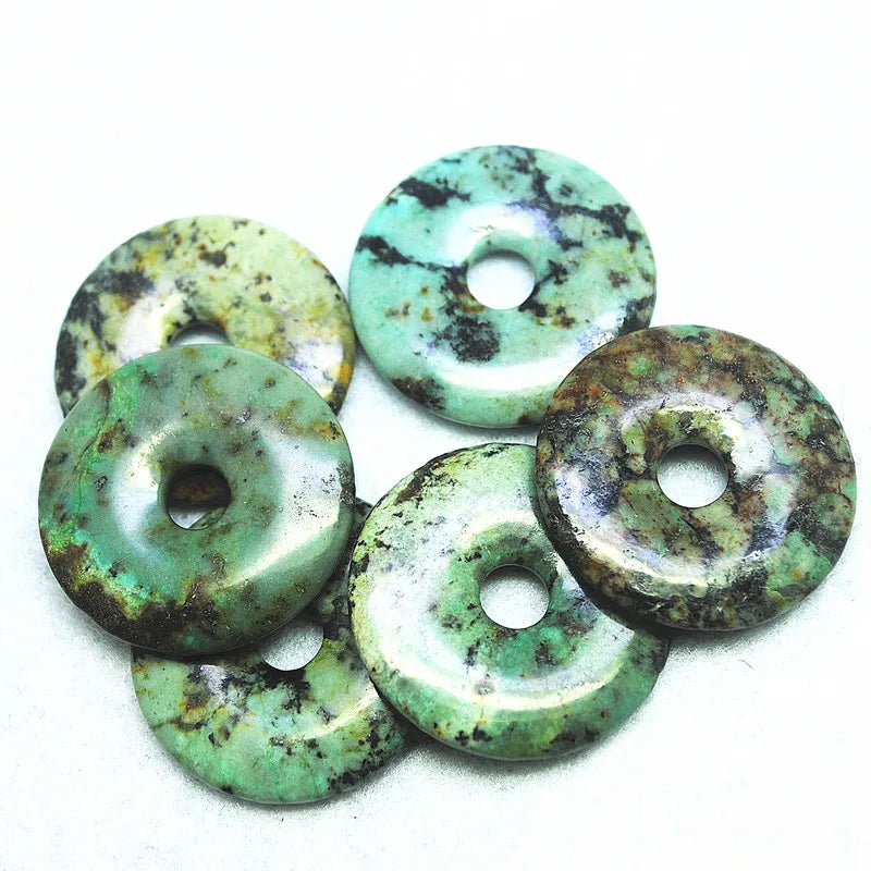 Natural African Turquoise Pendant Donut Shape 25mm 30mm 40mm