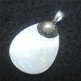 Yellow Lip Shell Pendant with Stone & Freshwater Pearl