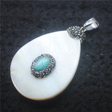 Yellow Lip Shell Pendant with Stone & Freshwater Pearl