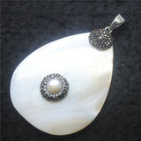 Yellow Lip Shell Pendant with Stone & Freshwater Pearl