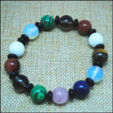 Men's Semi Precious Stone Bracelets 8mm 10mm 12mm, Various Colors
