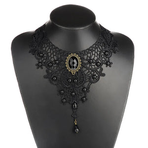 Women Lace& Beads Choker Victorian Steampunk Gothic Necklace