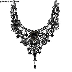 Lace & Beads Choker Victorian Steampunk Gothic Collar Necklace
