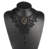 Women Lace& Beads Choker Victorian Steampunk Gothic Necklace