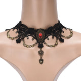 Women Lace& Beads Choker Victorian Steampunk Gothic Necklace