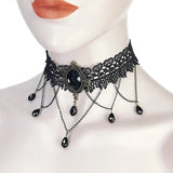 Women Lace& Beads Choker Victorian Steampunk Gothic Necklace