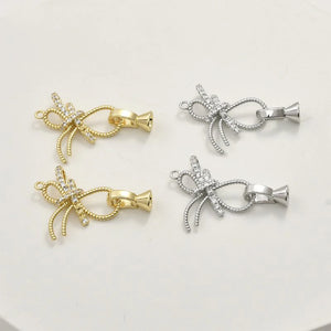 14K Bowknot Zircon Bracelet Buckle DIY Jewelry Accessory