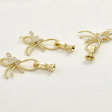 14K Bowknot Zircon Bracelet Buckle DIY Jewelry Accessory