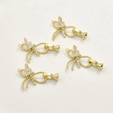 14K Bowknot Zircon Bracelet Buckle DIY Jewelry Accessory