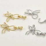 14K Bowknot Zircon Bracelet Buckle DIY Jewelry Accessory