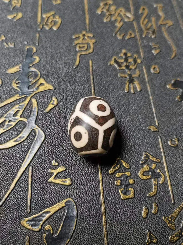 Natural Daluo Dzi Beads Double Hearts Turtle Back 18*22mm Oval
