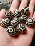 Natural Daluo Dzi Beads Double Hearts Turtle Back 18*22mm Oval