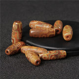 Antique Tibet Agates Dzi Beads Brown Geometric Stone Buddhist Beads
