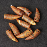 Antique Tibet Agates Dzi Beads Brown Geometric Stone Buddhist Beads
