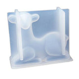3D Cartoon Animal Christmas Deer Mold Crystal Epoxy DIY Mirror Mould
