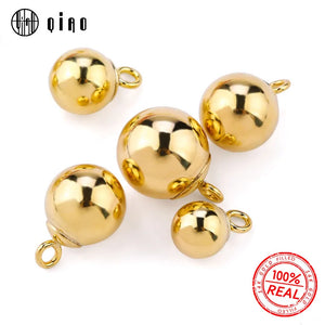 1PCS 4-8MM Round 14K Filled Pendant Smooth Ball Charms Jewelry Beads