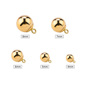 1PCS 4-8MM Round 14K Filled Pendant Smooth Ball Charms Jewelry Beads