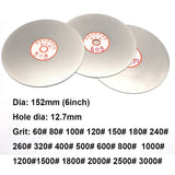 6in Diamond Grinding Disc Alloy Water Faceting Disc 12.7mm Holes