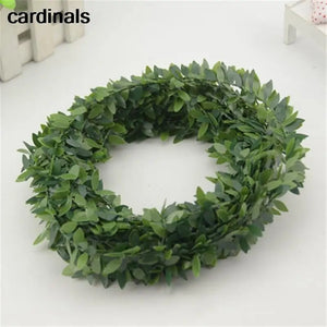 7m Green Flower Nylon Wire Leaves Rattan DIY Wreath Wedding Decor