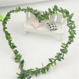 7m Green Flower Nylon Wire Leaves Rattan DIY Wreath Wedding Decor