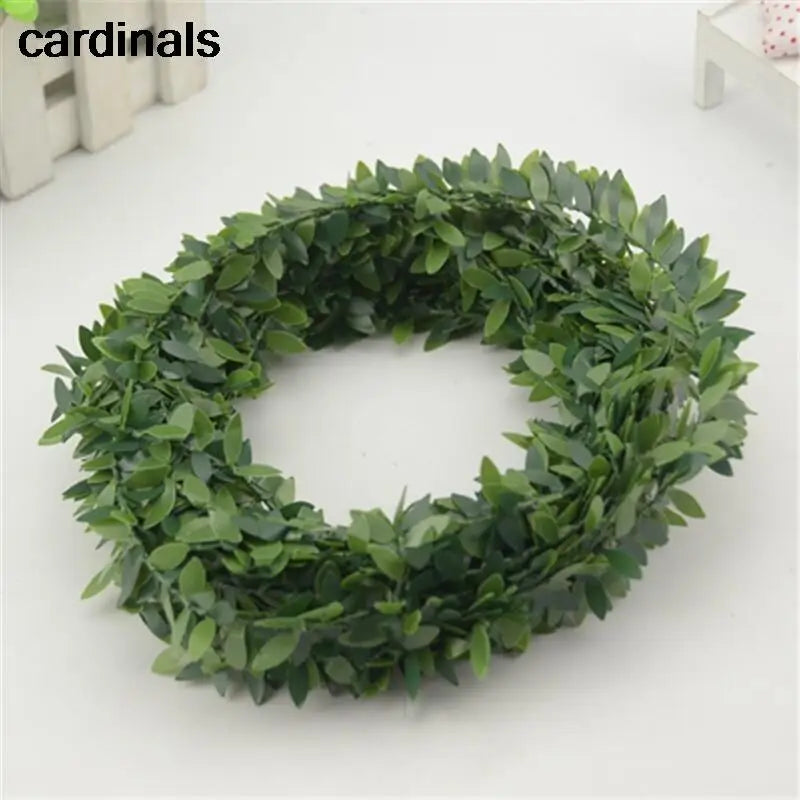 7m Green Flower Nylon Wire Leaves Rattan DIY Wreath Wedding Decor