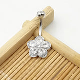 925 Sterling Silver Belly Bars Ring CZ Navel Piercings Body Jewelry For Women