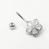925 Sterling Silver Belly Bars Ring CZ Navel Piercings Body Jewelry For Women